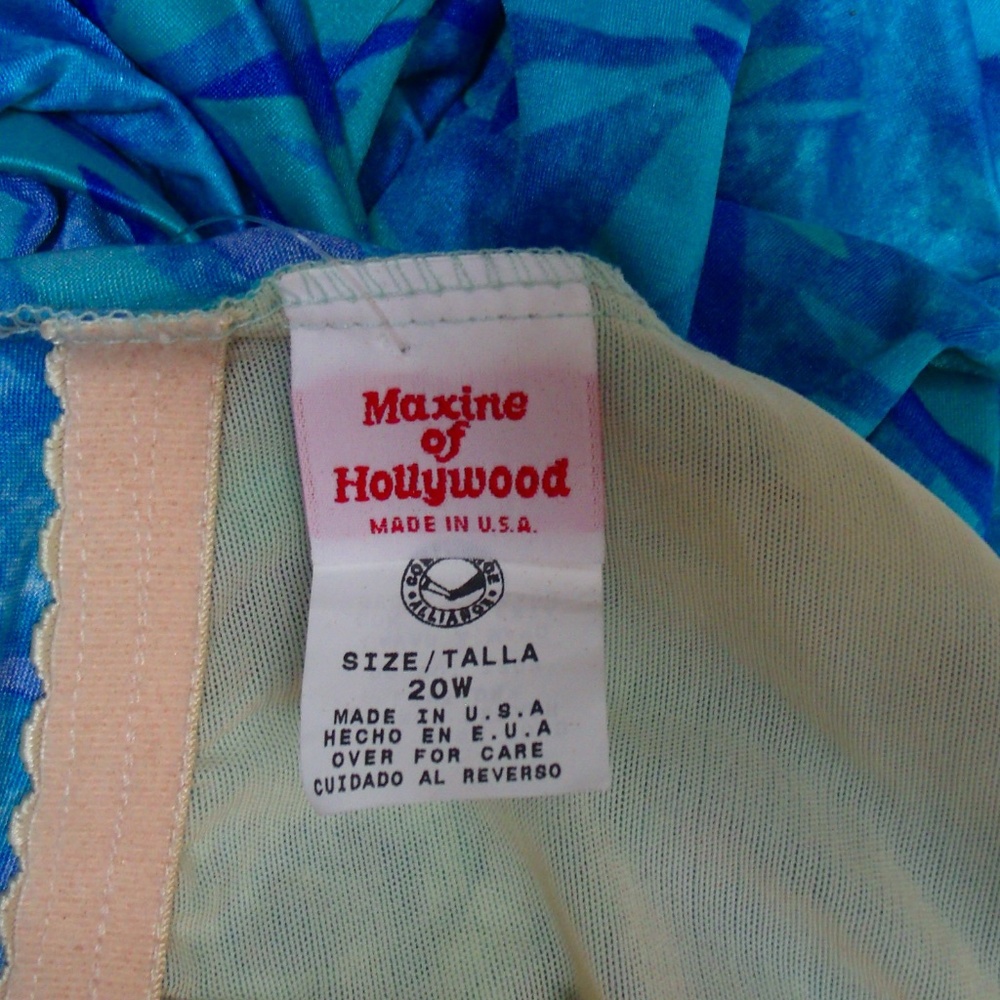 Maxine of Hollywood Aqua Turquoise Teal Blue Bathing Suit Swim-dress NWT! Sz 20W - Picture 6 of 6